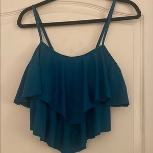 Teal Layered Women's Bathing Suit Top